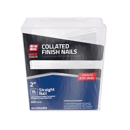 Grip-Rite FINISH NAILS SS 16GA 2in. MAXB64896